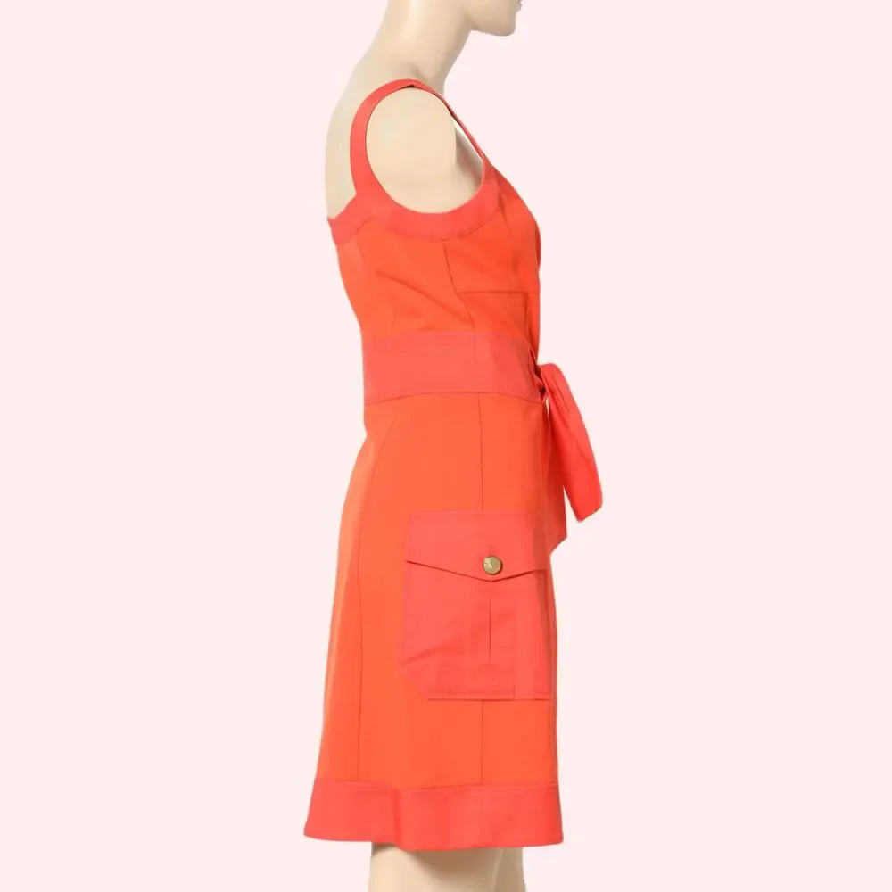 DIANE VON FURSTENBERG Orange V-Neck Button-Up Mini Dress - Picture 5 of 11